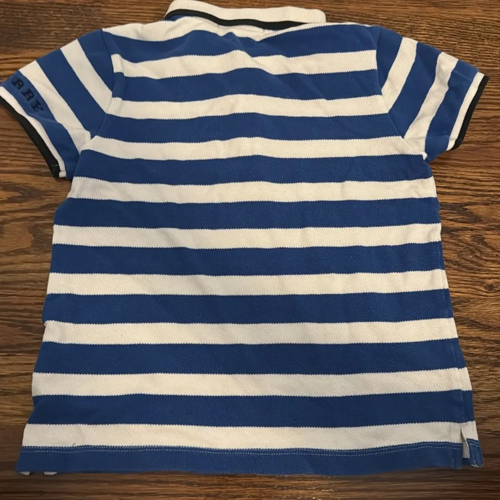 Burberry Blue and White Striped Kids Polo size 7 - Picture 4 of 4
